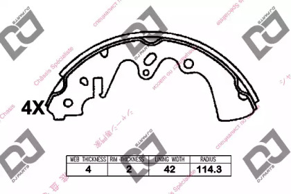 Комлект тормозных накладок DJ PARTS BS1266